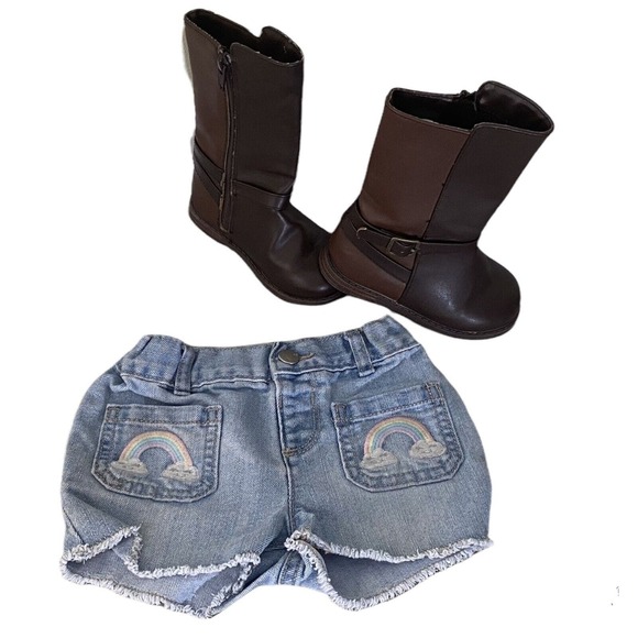 2 GIRLITEMS ONE PLACE SHORTIE AND 1 PAIR OF GYMBOREE BROWN BOOTS SIZE TODDLER 7 - Picture 1 of 11